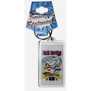 SOUTH CAROLINA KEYCHAIN LUCITE STATE MAP