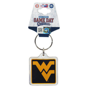 WEST VIRGINIA MOUNTAINEERS KEYCHAIN LUCITE LOGO
