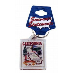CALIFORNIA KEYCHAIN LUCITE STATE MAP