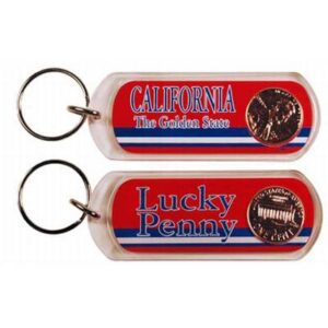 CALIFORNIA KEYCHAIN LUCITE LUCKY PENNY