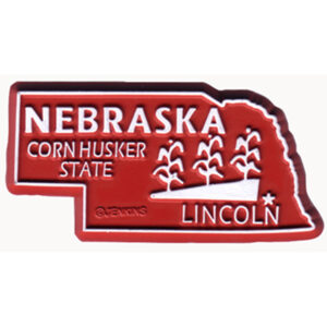 NEBRASKA MAGNET 2D 50 STATE RED