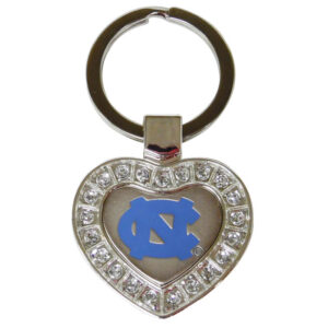NORTH CAROLINA TAR HEELS KEYCHAIN METAL HEART