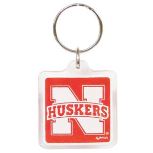 NEBRASKA CORNHUSKERS KEYCHAIN LUCITE LOGO