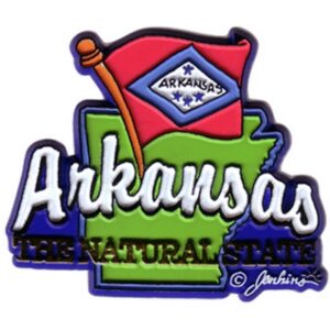 ARKANSAS MAGNET 2D MAP & FLAG