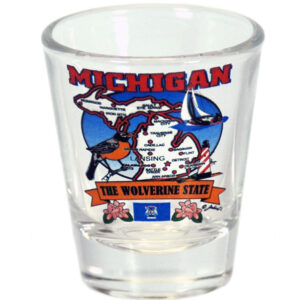 MICHIGAN SHOTGLASS STATE MAP