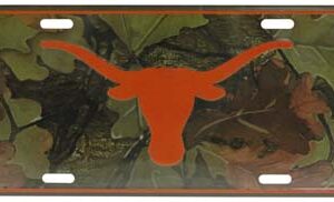 TEXAS LONGHORNS CAR TAG CAMO