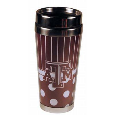 TEXAS A&M AGGIES MUG TRAVEL POLKA DOT