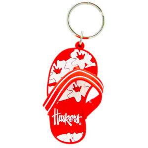 NEBRASKA CORNHUSKERS KEYCHAIN PVC FLIP FLOP