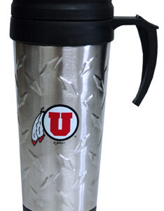 UTAH UTES MUG TRAVEL DIAMOND PLATE
