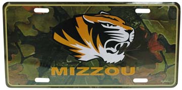 MISSOURI TIGERS CAR TAG CAMO