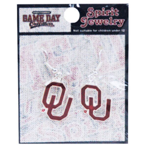 OKLAHOMA SOONERS EARRINGS COLOR FILL