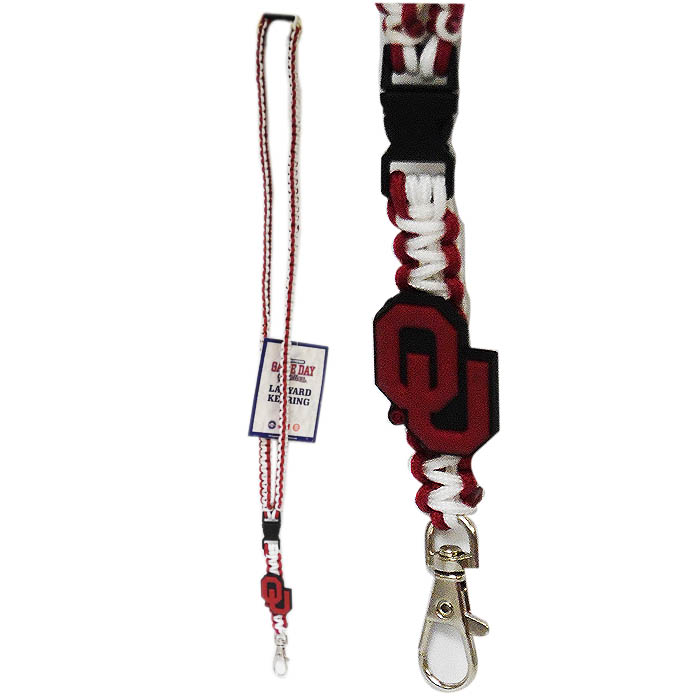 OKLAHOMA SOONERS KEYCHAIN LANYARD WOVEN