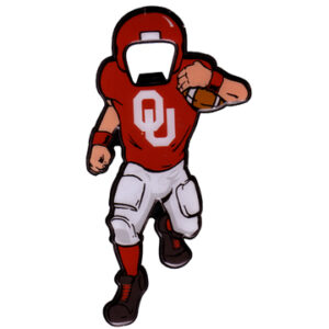 OKLAHOMA SOONERS BOTTLE OPENER MAGNET METAL PLAYER