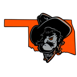 OKLAHOMA STATE COWBOYS CAR MAGNET SMALL LOGO MAP 2 PK