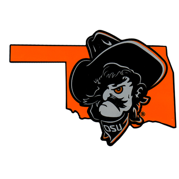 OKLAHOMA STATE COWBOYS CAR MAGNET SMALL LOGO MAP 2 PK