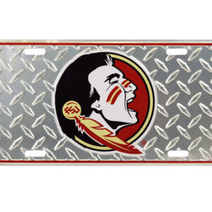 FLORIDA STATE SEMINOLES CAR TAG DIAMOND PLATE