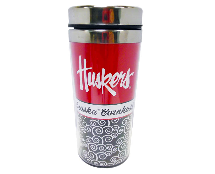 NEBRASKA CORNHUSKERS MUG TRAVEL SPIRAL