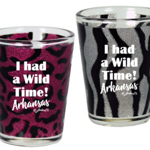 ARKANSAS SHOTGLASS WILD ANIMAL PRINT GLITTER