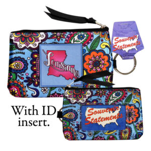LOUISIANA KEYCHAIN COIN PURSE ID PAISLEY