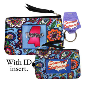 MISSISSIPPI KEYCHAIN COIN PURSE ID PAISLEY
