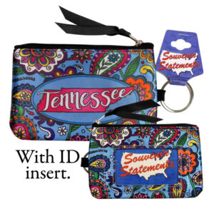 TENNESSEE KEYCHAIN COIN PURSE ID PAISLEY