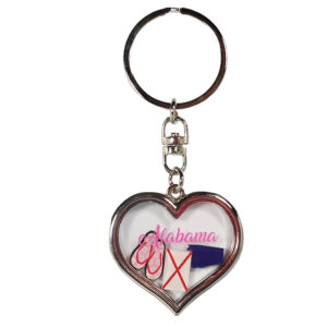 ALABAMA KEYCHAIN HEART W/FLOATERS