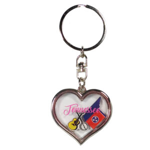TENNESSEE KEYCHAIN HEART W/FLOATERS