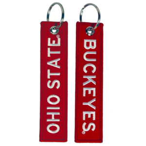 OHIO STATE BUCKEYES KEYCHAIN FABRIC RIBBON