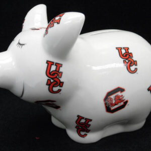 SOUTH CAROLINA GAMECOCKS BANK PIGGY LOGO ALL OVER