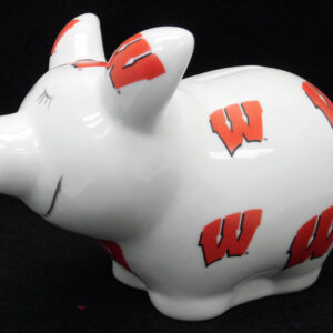 WISCONSIN BADGERS BANK PIGGY LOGO ALL OVER