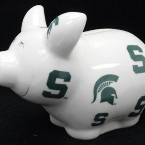 MICHIGAN STATE SPARTANS BANK PIGGY LOGO ALL OVER