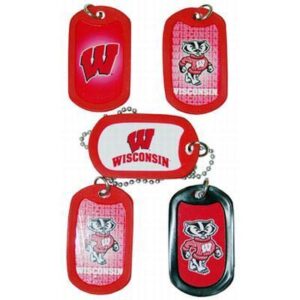 WISCONSIN BADGERS JEWELRY ASSORTED DOGTAGS NECKLACE