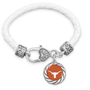 TEXAS LONGHORNS BRACELET WOVEN ROPE CHARM