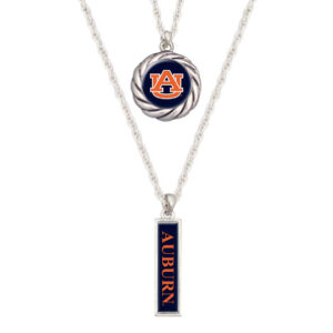 AUBURN TIGERS NECKLACE DOUBLE DOWN ROPE CHARM