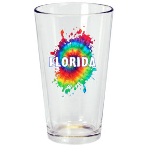 FLORIDA PINT GLASS TIE DYE