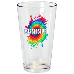 MISSISSIPPI PINT GLASS TIE DYE