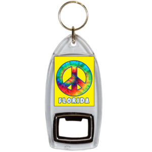 FLORIDA KEYCHAIN LUCITE BTL OPENER TIE DYE