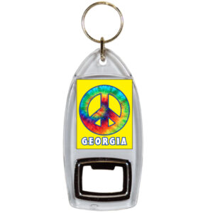 GEORGIA KEYCHAIN LUCITE BTL OPENER TIE DYE