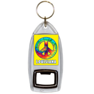 LOUISIANA KEYCHAIN LUCITE BTL OPENER TIE DYE