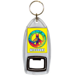 MISSOURI KEYCHAIN LUCITE BTL OPENER TIE DYE