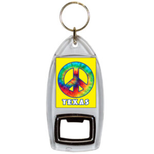 TEXAS KEYCHAIN LUCITE BTL OPENER TIE DYE
