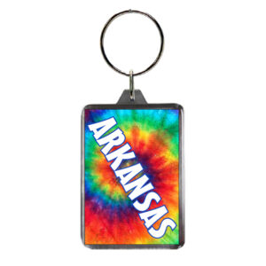 ARKANSAS KEYCHAIN LUCITE TIE DYE