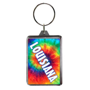 LOUISIANA KEYCHAIN LUCITE TIE DYE