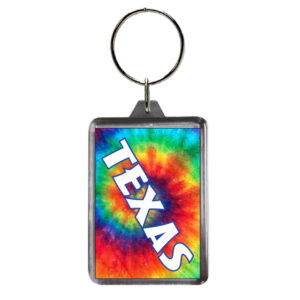 TEXAS KEYCHAIN LUCITE TIE DYE