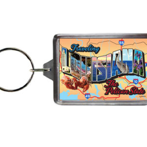 LOUISIANA KEYCHAIN LUCITE POSTCARD