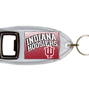 INDIANA HOOSIERS KEYCHAIN LUCITE BTL OPENER DOT PATTERN