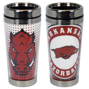 ARKANSAS RAZORBACKS MUG TRAVEL INSERT DOT PATTERN