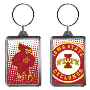 IOWA STATE CYCLONES KEYCHAIN LUCITE DOT PATTERN