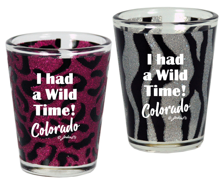 COLORADO SHOTGLASS WILD ANIMAL PRINT GLITTER