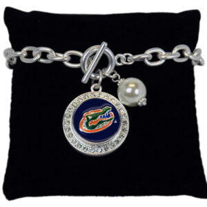 FLORIDA GATORS BRACELET TOGGLE PEARL SNAP ON